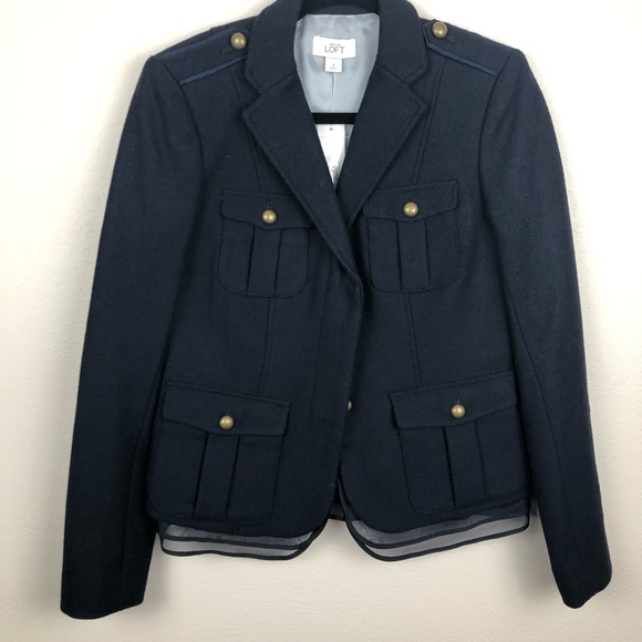 Loft - Wool Navy Blue Blazer - Picture 1 of 6